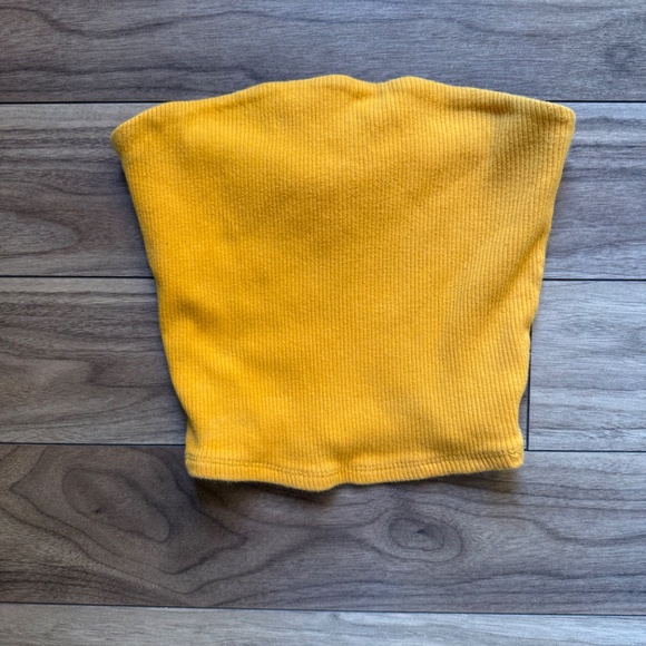 Garage Mustard Yellow Ribbed Tube Top | Size Small - Picture 2 of 5